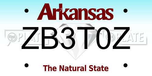 ZB3T0Z Arkansas License Plate