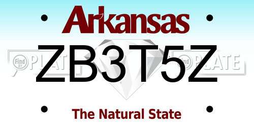 ZB3T5Z Arkansas License Plate