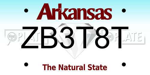 ZB3T8T Arkansas License Plate