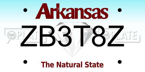 ZB3T8Z Arkansas License Plate
