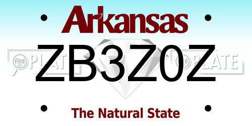 ZB3Z0Z Arkansas License Plate