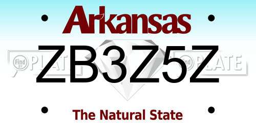 ZB3Z5Z Arkansas License Plate