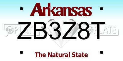 ZB3Z8T Arkansas License Plate