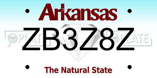 ZB3Z8Z Arkansas License Plate