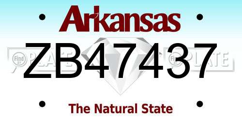 ZB47437 Arkansas License Plate