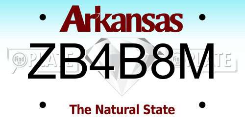 ZB4B8M Arkansas License Plate