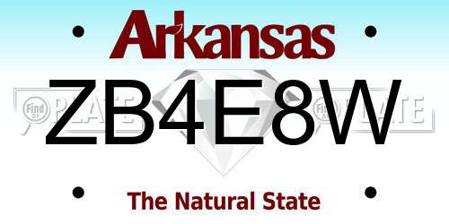 ZB4E8W Arkansas License Plate