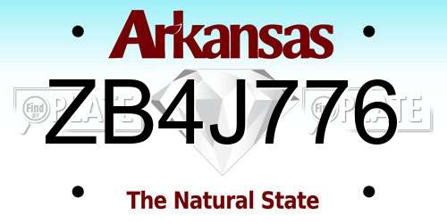 ZB4J776 Arkansas License Plate