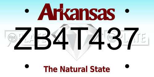 ZB4T437 Arkansas License Plate