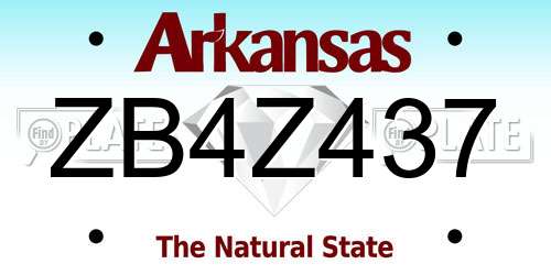 ZB4Z437 Arkansas License Plate