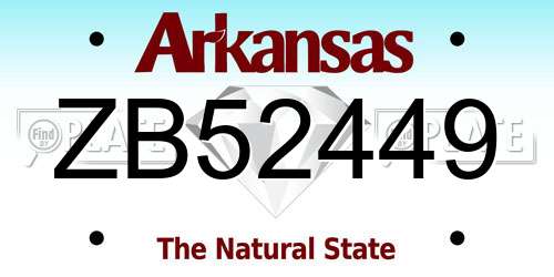 ZB52449 Arkansas License Plate