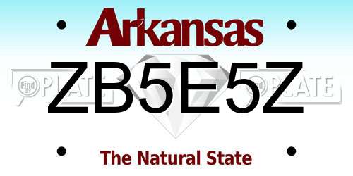 ZB5E5Z Arkansas License Plate