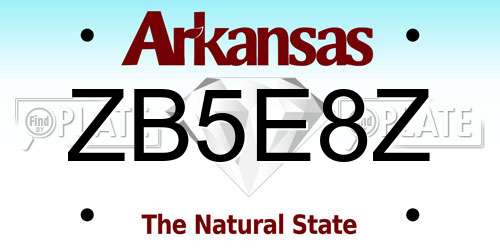 ZB5E8Z Arkansas License Plate