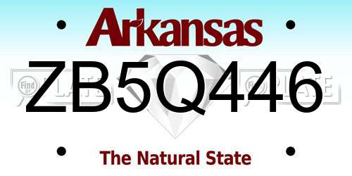 ZB5Q446 Arkansas License Plate