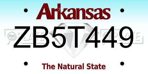 ZB5T449 Arkansas License Plate