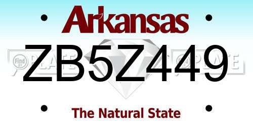 ZB5Z449 Arkansas License Plate