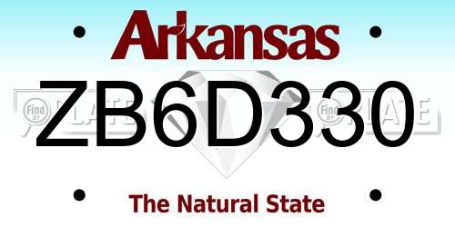 ZB6D330 Arkansas License Plate