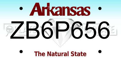 ZB6P656 Arkansas License Plate
