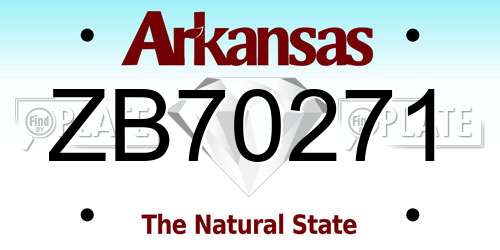 ZB70271 Arkansas License Plate