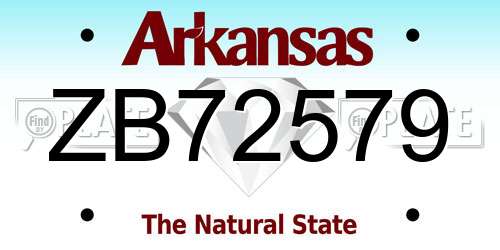 ZB72579 Arkansas License Plate