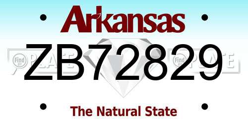 ZB72829 Arkansas License Plate