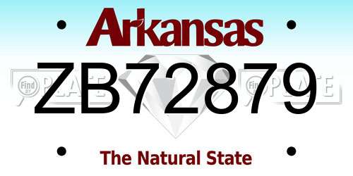 ZB72879 Arkansas License Plate