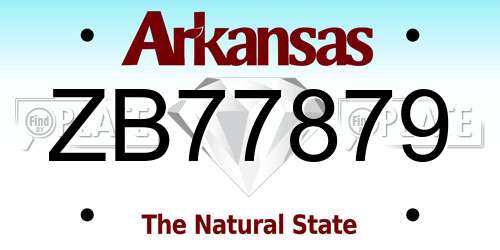 ZB77879 Arkansas License Plate