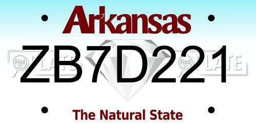 ZB7D221 Arkansas License Plate