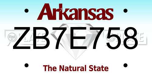 ZB7E758 Arkansas License Plate