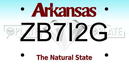 ZB7I2G Arkansas License Plate