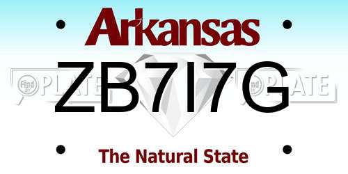 ZB7I7G Arkansas License Plate