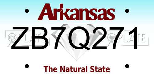 ZB7Q271 Arkansas License Plate