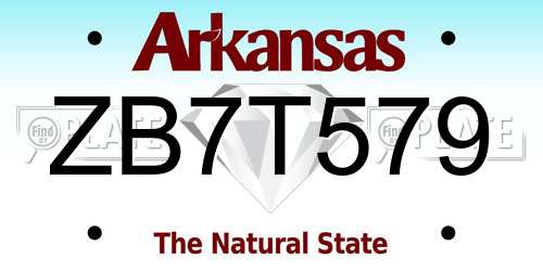 ZB7T579 Arkansas License Plate