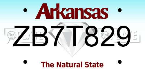ZB7T829 Arkansas License Plate