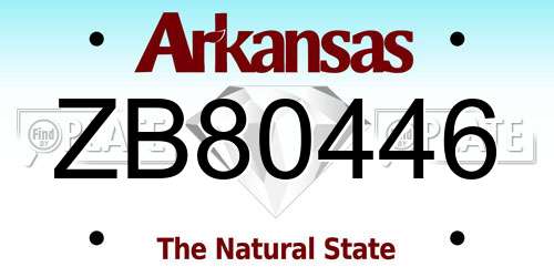 ZB80446 Arkansas License Plate