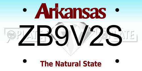 ZB9V2S Arkansas License Plate