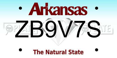 ZB9V7S Arkansas License Plate