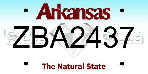ZBA2437 Arkansas License Plate