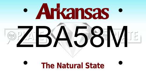 ZBA58M Arkansas License Plate