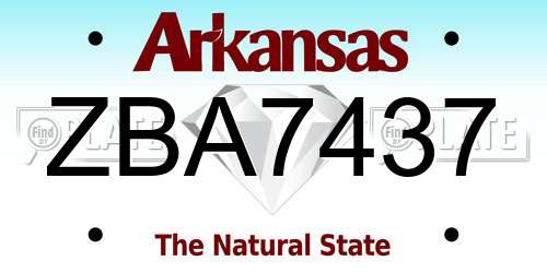 ZBA7437 Arkansas License Plate