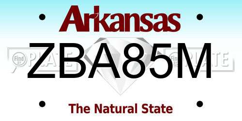 ZBA85M Arkansas License Plate