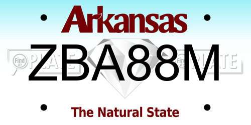 ZBA88M Arkansas License Plate