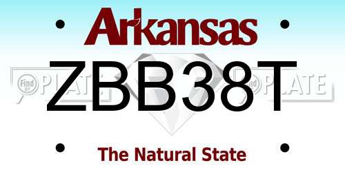 ZBB38T Arkansas License Plate
