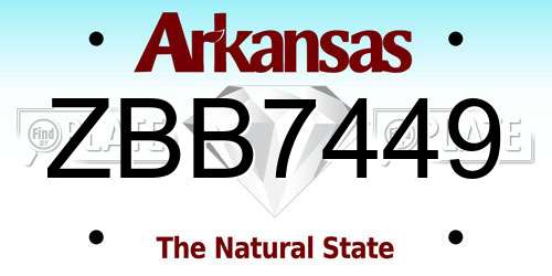 ZBB7449 Arkansas License Plate