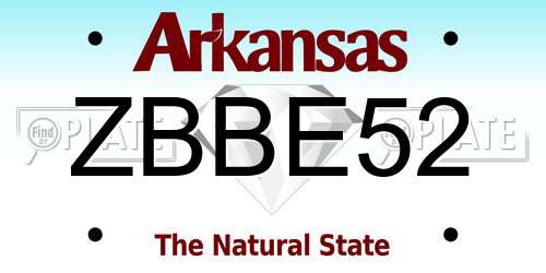 ZBBE52 Arkansas License Plate