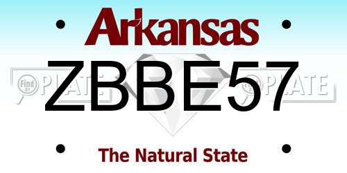 ZBBE57 Arkansas License Plate