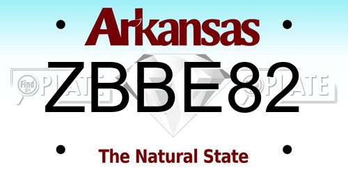 ZBBE82 Arkansas License Plate