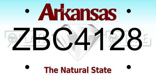 ZBC4128 Arkansas License Plate