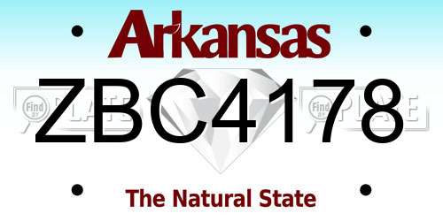 ZBC4178 Arkansas License Plate