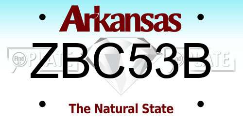 ZBC53B Arkansas License Plate